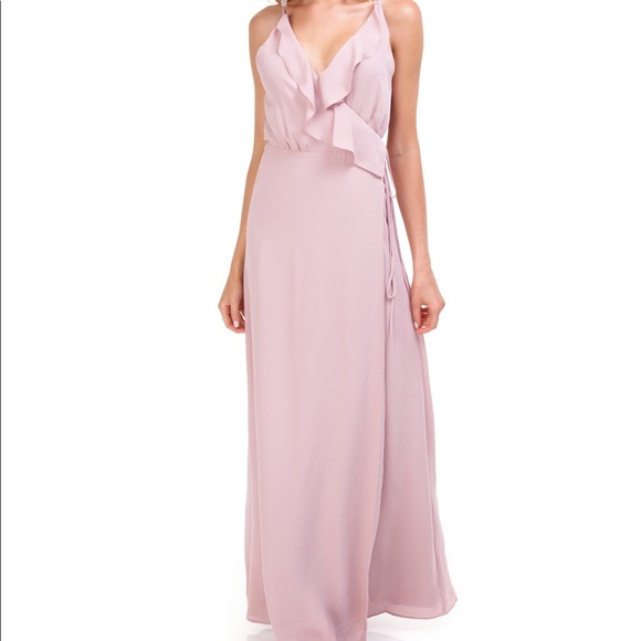 jamie ruffle wrap gown